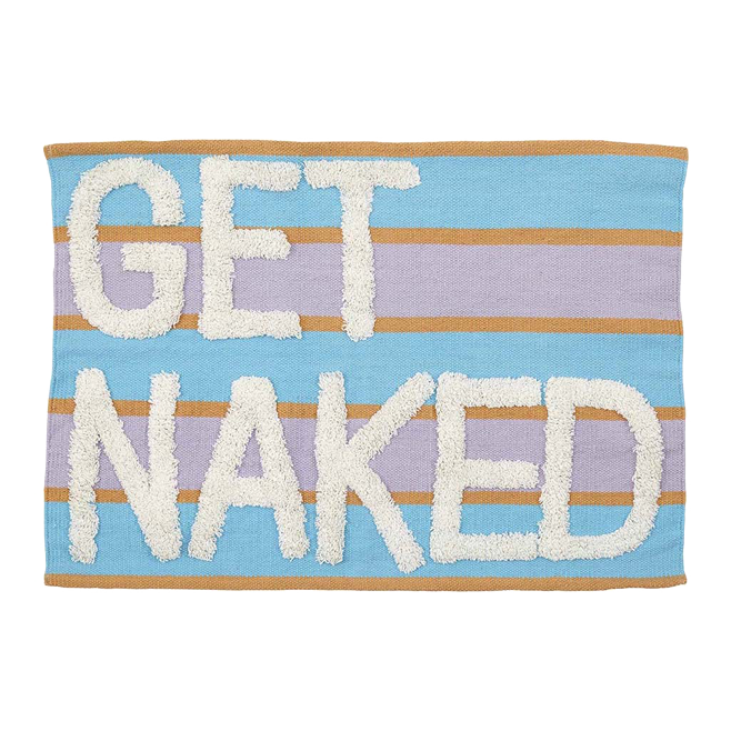 Badematte, NAKED, türkis/lila, Baumwolle, 55x80cm