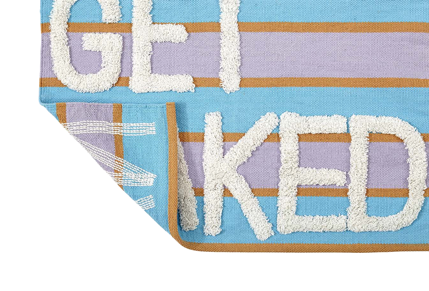 Badematte, NAKED, türkis/lila, Baumwolle, 55x80cm