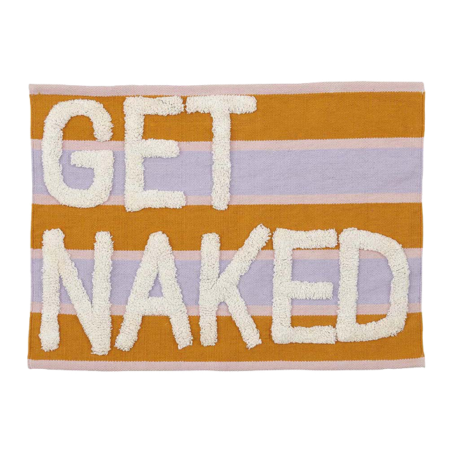 Badematte, NAKED, orange/lila, Baumwolle, 55x80cm