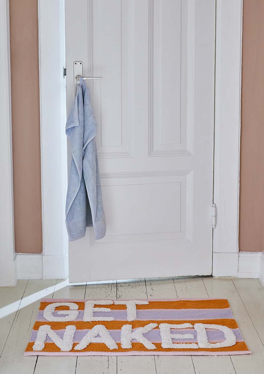 Badematte, NAKED, orange/lila, Baumwolle, 55x80cm