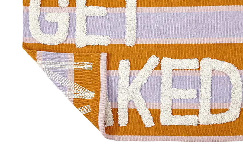 Badematte, NAKED, orange/lila, Baumwolle, 55x80cm