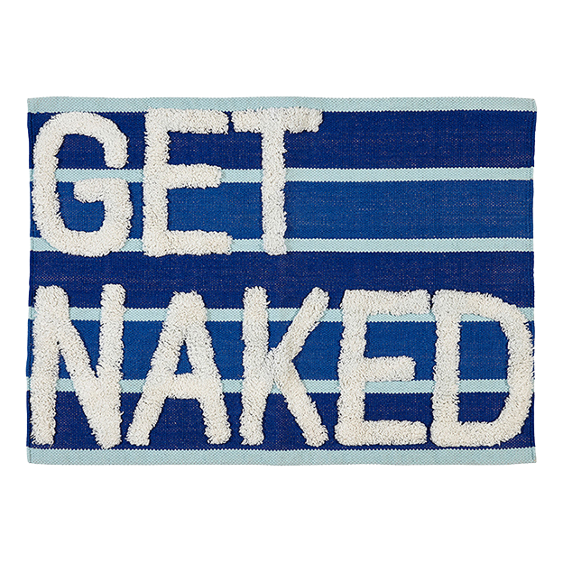 Badematte, NAKED, blau, Baumwolle, 55x80cm