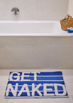 Badematte, NAKED, blau, Baumwolle, 55x80cm
