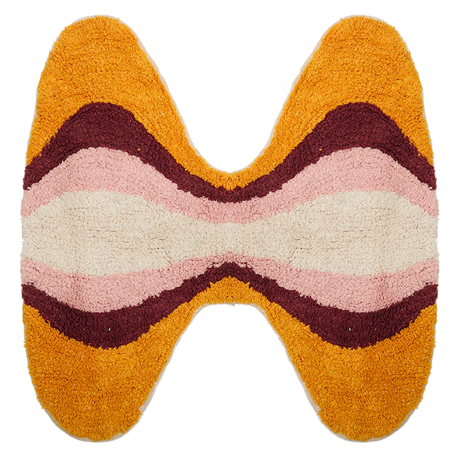Teppich, GROOVY, natur/braun/orange, Baumwolle, 70x70cm