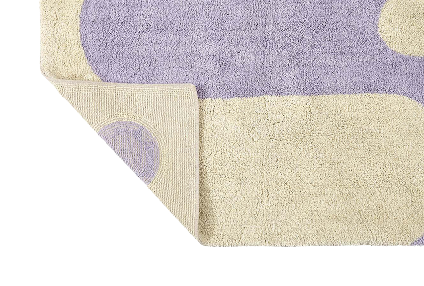 Teppich, YINYANG, lila/naturweiß, Baumwolle, 60x90cm