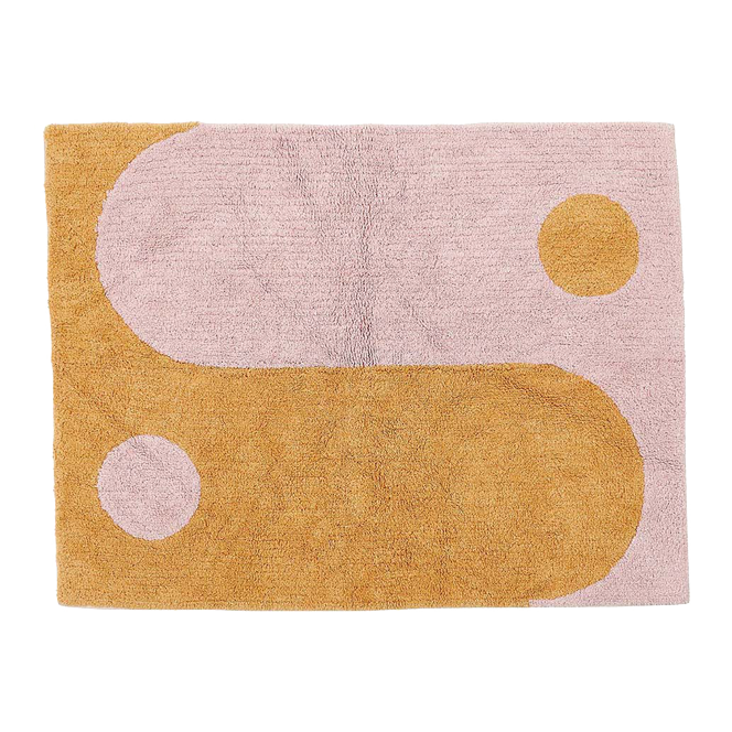 Teppich, YINYANG, rosa/orange, Baumwolle, 60x90cm