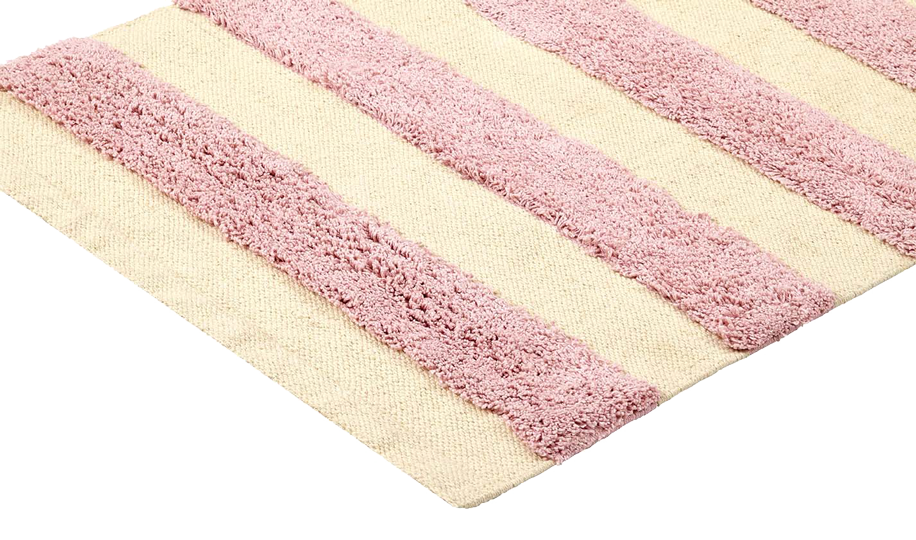 Teppich, SUGAR, rosa/naturweiß, Baumwolle, 60x90cm