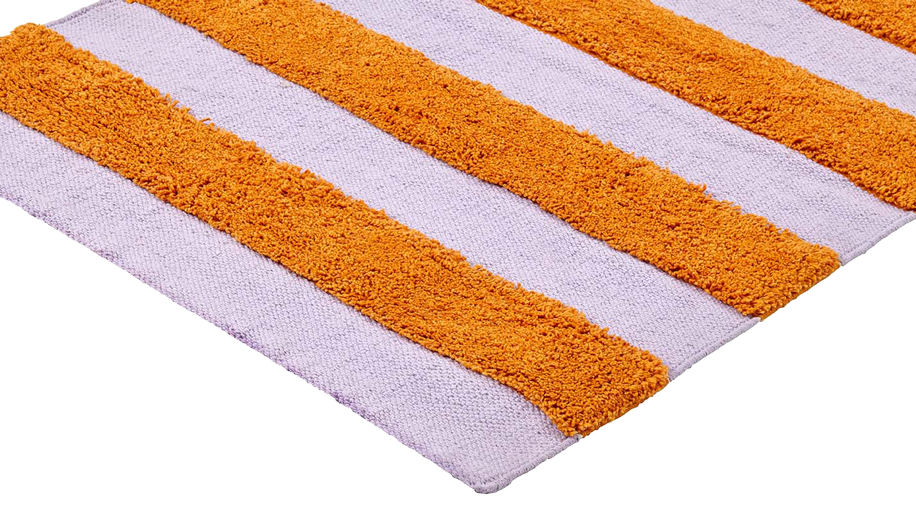 Teppich, SUGAR, lila/orange, Baumwolle, 60x90cm