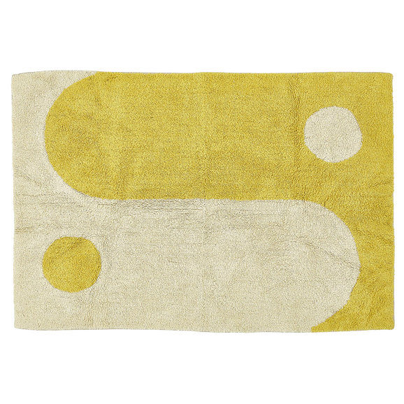 Teppich, YINYANG, gelb/naturweiß, Baumwolle, 60x90cm*SALE
