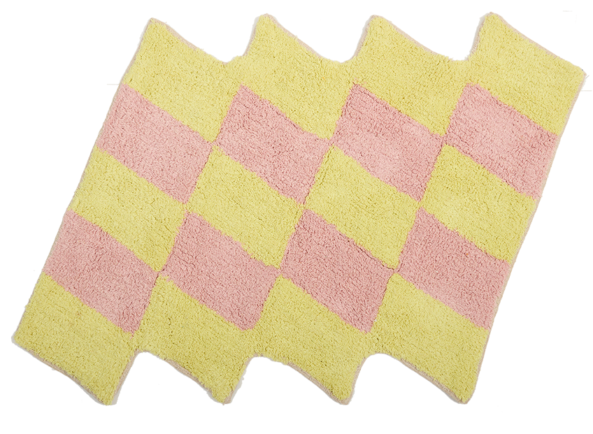 Teppich, SCALA, pink/gelb, Baumwolle, 60x90cm