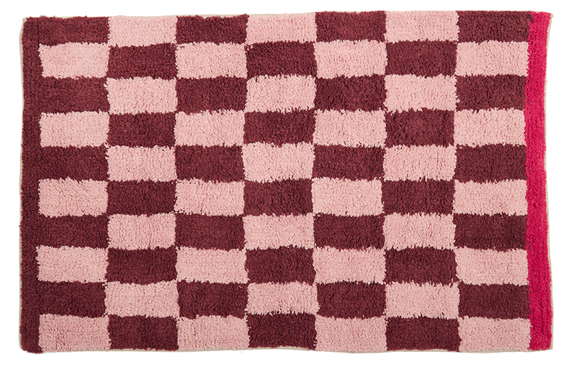 Teppich, LUCKY, pink/braun, Baumwolle, 60x90cm