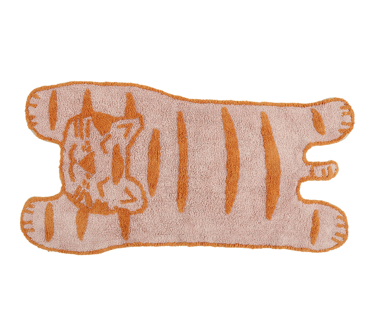 Teppich, CAT, rosa/orange, Baumwolle, 70x140cm