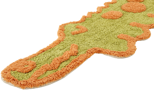 Teppich, CROC, grün/orange, Baumwolle, 60x100cm