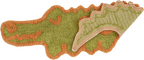 Teppich, CROC, grün/orange, Baumwolle, 60x100cm