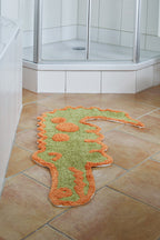 Teppich, CROC, grün/orange, Baumwolle, 60x100cm