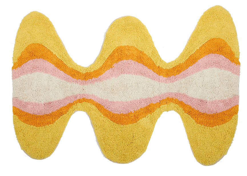Teppich, GROOVY, natur/orange/gelb, Baumwolle, 70x110cm