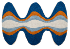 Teppich, GROOVY, natur/orange/blau, Baumwolle, 70x110cm