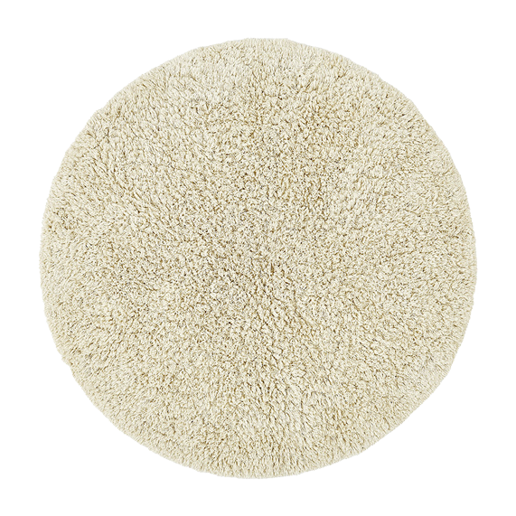 Teppich, SHAGGY, naturweiß, Baumwolle, 130cm Ø
