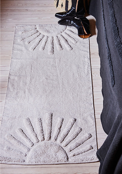 Teppich, SUN, hochflorig, Baumwolle, natur, 70x140cm