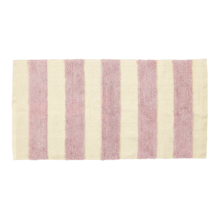 Teppich, SUGAR, rosa/naturweiß, Baumwolle, 70x140cm