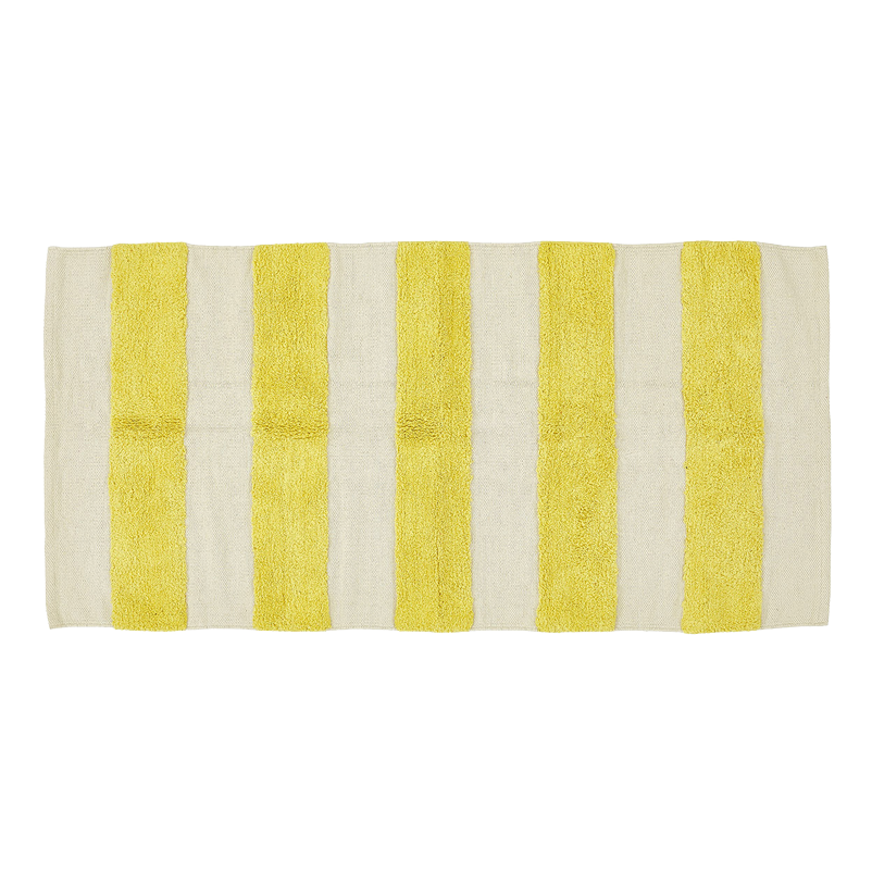Teppich, SUGAR, gelb/naturweiß, Baumwolle, 70x140cm