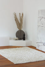 Teppich, SHAGGY, naturweiß, Baumwolle, 70 x 140 cm