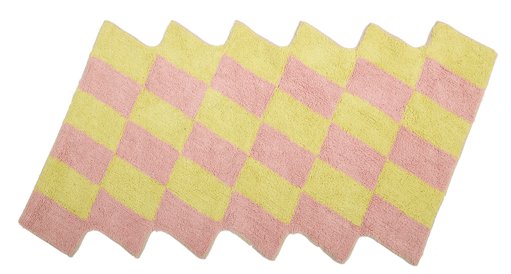 Teppich, SCALA, pink/gelb, Baumwolle, 70x140cm
