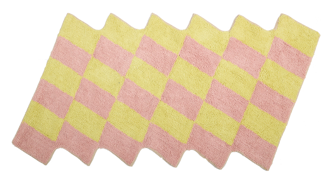 Teppich, SCALA, pink/gelb, Baumwolle, 70x140cm