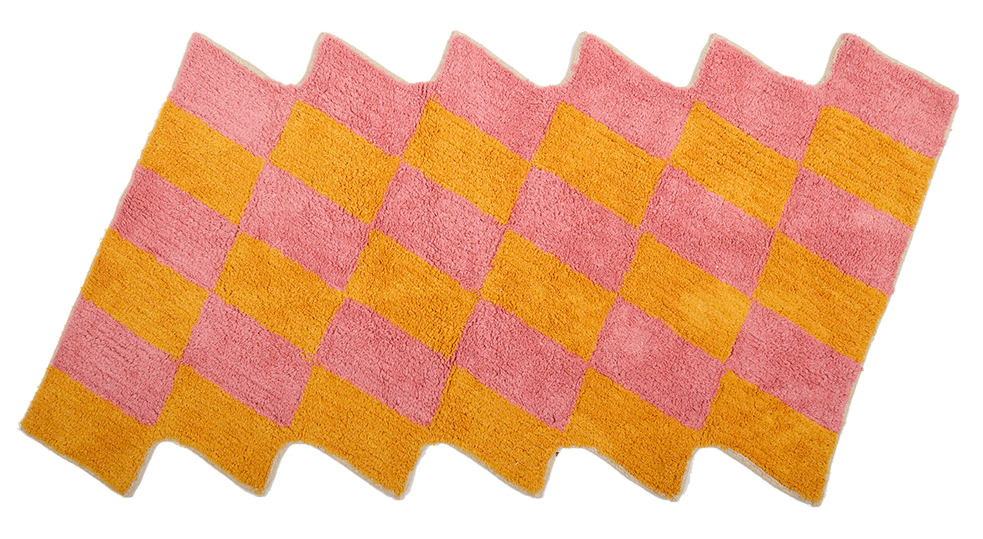 Teppich, SCALA, orange/pink, Baumwolle, 70x140cm