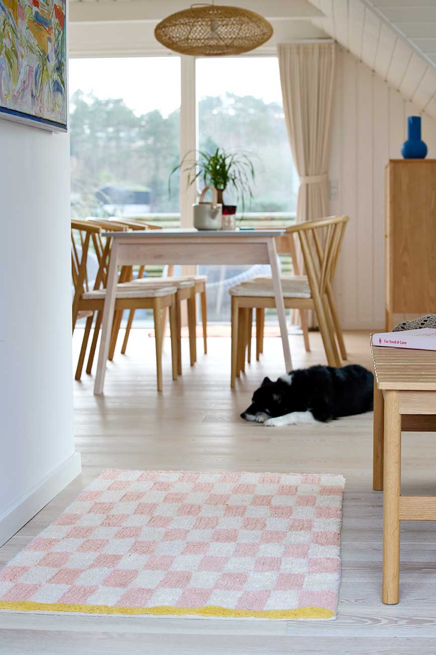 Teppich, LUCKY, natur/pink/gelb, Baumwolle, 70x140cm