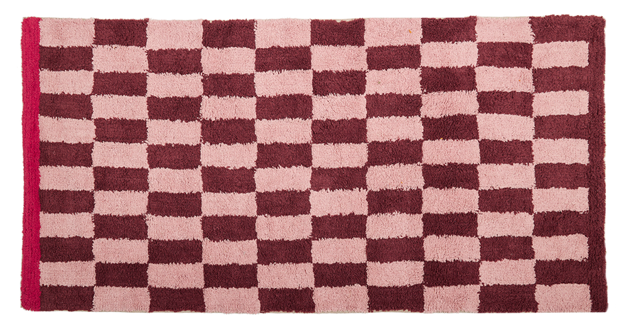 Teppich, LUCKY, pink/braun, Baumwolle, 70x140cm