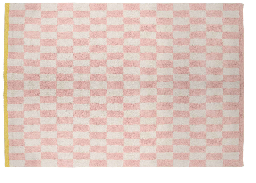 Teppich, LUCKY, natur/pink/gelb, Baumwolle, 140x200cm