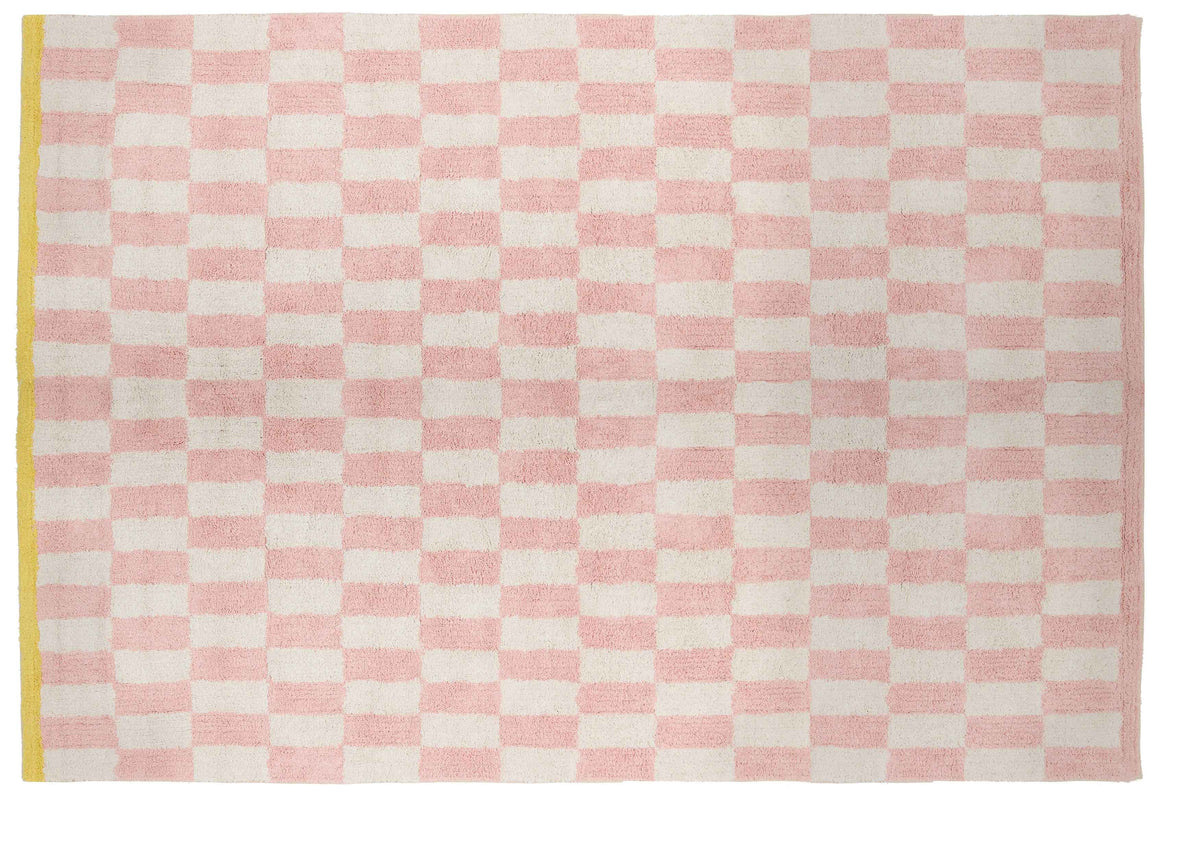 Teppich, LUCKY, natur/pink/gelb, Baumwolle, 140x200cm