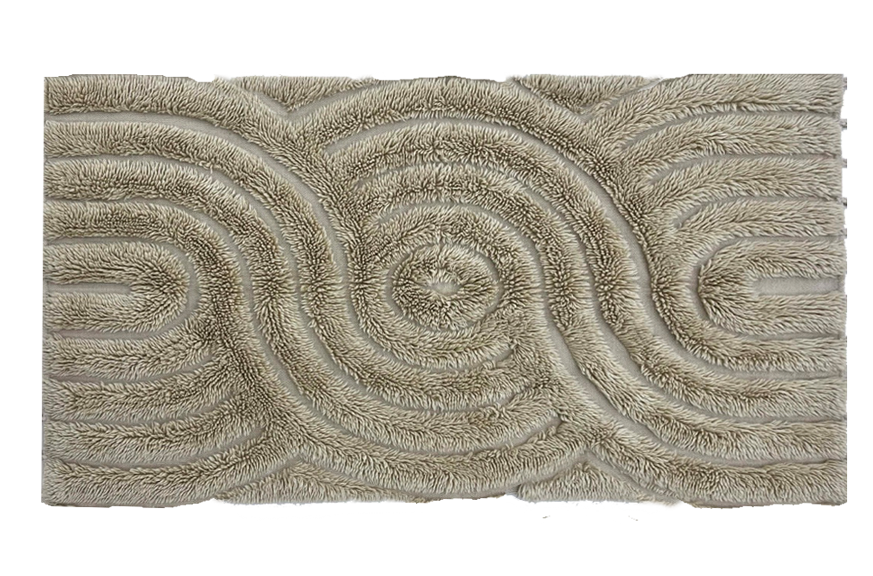 Wollteppich hochflorig, SWIRL, grau, 70x140cm