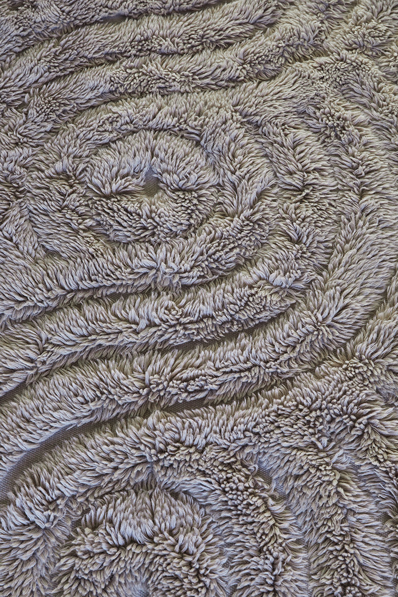 Wollteppich hochflorig, SWIRL, grau, 70x140cm