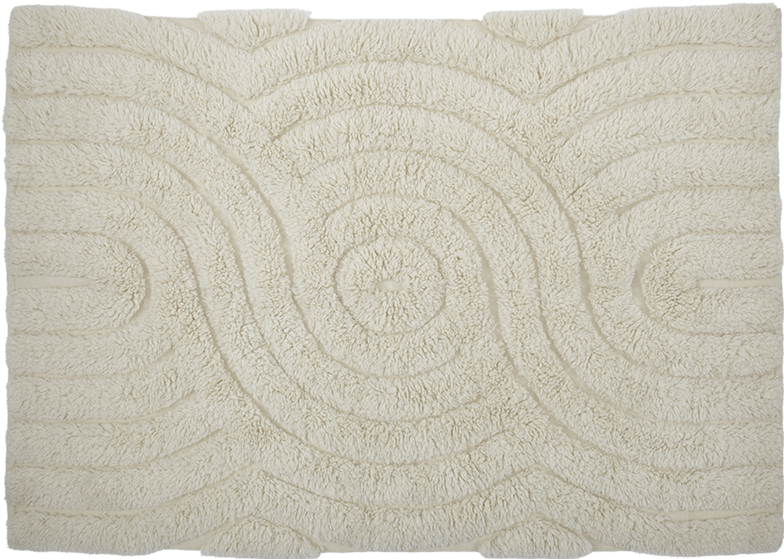 Wollteppich hochflorig, SWIRL, offwhite, 140x200cm