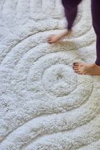 Wollteppich hochflorig, SWIRL, offwhite, 140x200cm