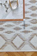 Teppichläufer aus Wolle/Baumwolle, IDUN, creme/caramel, 70x250cm