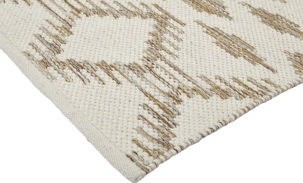 Teppichläufer aus Wolle/Baumwolle, IDUN, creme/caramel, 70x250cm
