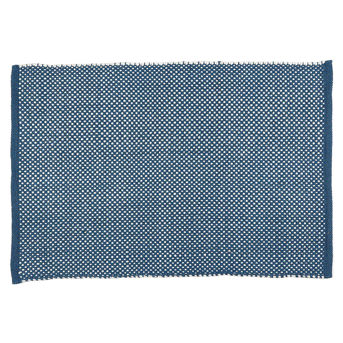 PET Teppich, DOTS, blau/natur, 60x90cm