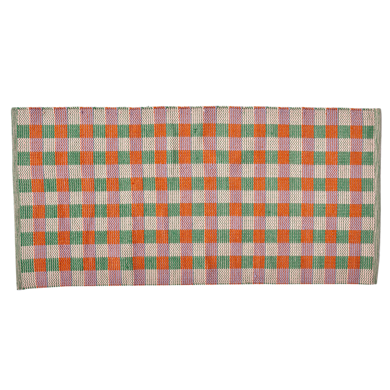 PET Outdoorteppich, SQUARE, green, orange, lavender, 70x140cm