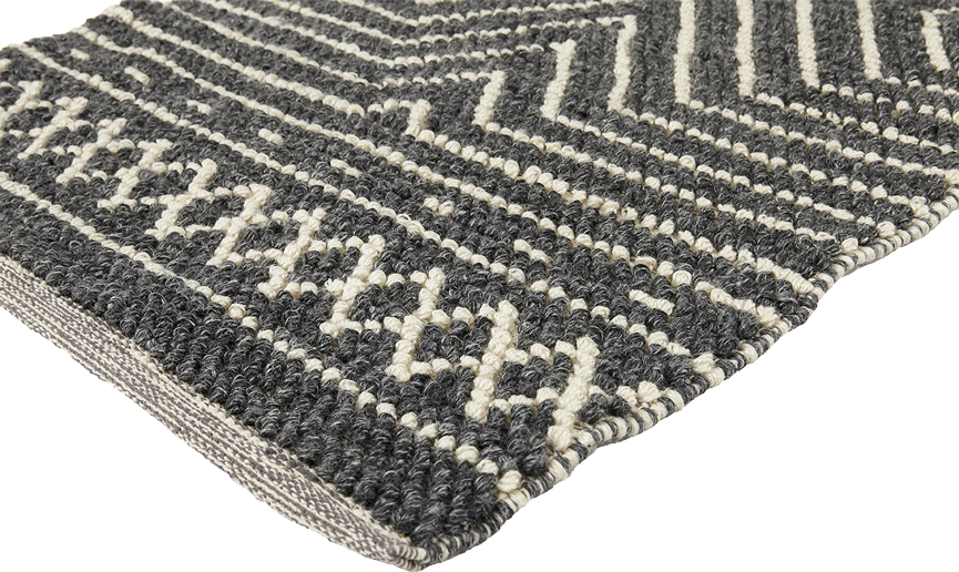 PET-Baumwoll-Teppich, LOOP, grau/natur, 70x140cm