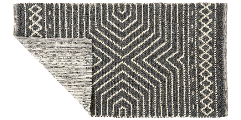 PET-Baumwoll-Teppich, LOOP, grau/natur, 70x140cm