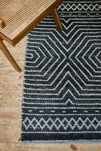PET-Baumwoll-Teppich, LOOP, grau/natur, 70x140cm