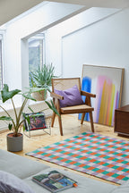 PET Outdoorteppich, SQUARE, green, orange, lavender, 140x200cm