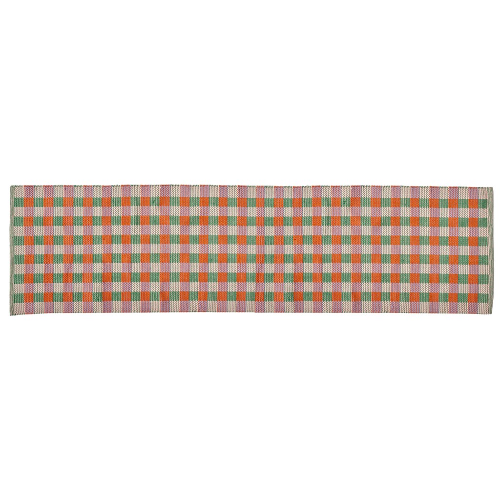 PET Outdoorteppich, SQUARE, green, orange, lavender, 70x250cm
