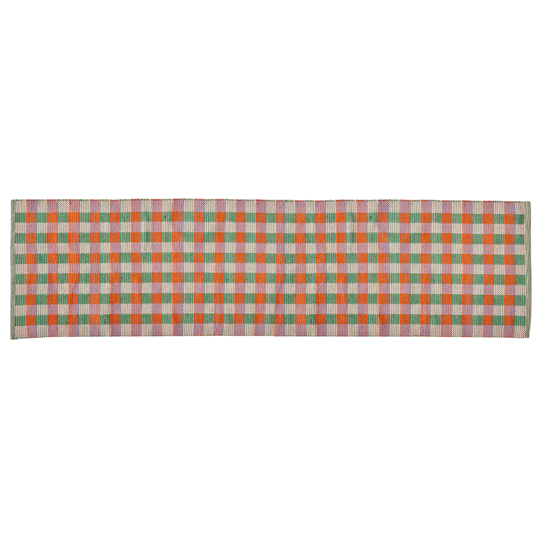 PET Outdoorteppich, SQUARE, green, orange, lavender, 70x250cm